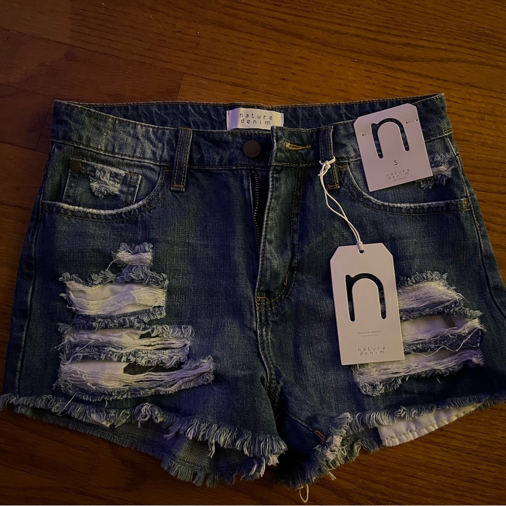 Nature Denim Women’s Distressed Blue Jean Shorts